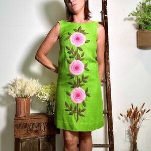 Vintage 60s Phil Rose Embroidered Mod Dress